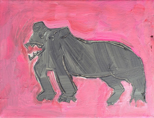 Hund-vierbeinig, Acryl auf Leinwand, 20x27 cm, 2015